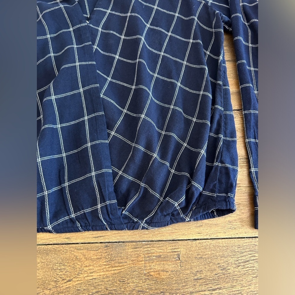 GAP Flannel Blue Buffalo Check Lightweight Long Sleeve - Picture 7 of 12